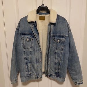 Faux Fur Lined American Eagle Denim Jacket